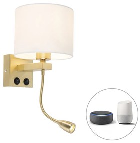 Inteligentná nástenná lampa zlatá s bielym tienidlom vrátane Wifi A60 - Brescia