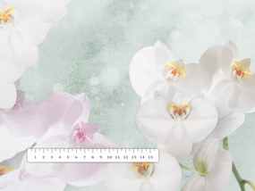 Biante Dekoračný záves PM-019 Orchidey na svetlo zelenom 145x240 cm