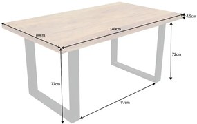 Jedálenský stôl Iron Craft 140cm Sheesham 45mm