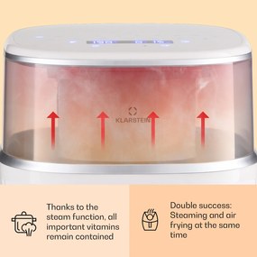Klarstein Air Bloom, teplovzdušná fritéza, 1500 W, 7,5 l, 16 programov, s funkciou naparovania