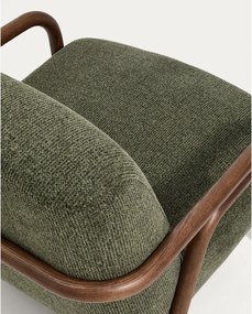 Tmavozelené ženilkové kreslo Sylo – Kave Home