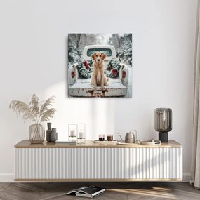 Vianočný obraz roztomilý pózujúci pes