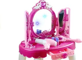 LEAN Toys Toaletný stolík pre princeznú so svetlom, zvukmi a MP3 vstupom