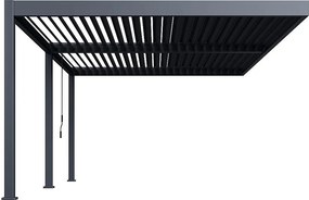 DEOKORK Záhradná hliníková pergola do steny 6x4 m (antracit)