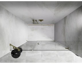 Mexen Lunar-B, pravé otočné sprchové dvere 140 cm, číre sklo, zlatý profil, 832S-140-050-50-00-P