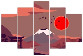 Obraz - Ilustrácie hory Fuji (150x105 cm)