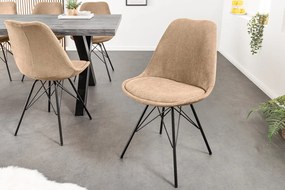 Dizajnová jedálenská stolička Scandinavia hnedá cord