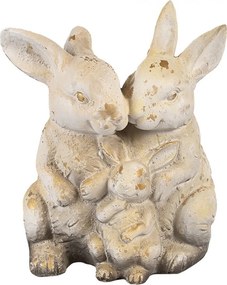 Béžovo-hnedá dekoratívna figúrka zajačikovia rodinka - 26*18*33 cm