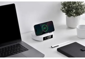 Immax 08983L - Budík s LCD a bezdrôtovou Qi nabíjačkou 27W/9V biely