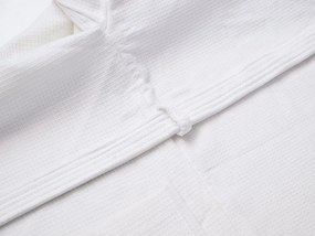Vafľový župan s kapucňou SPAFFLE, biely Veľkosť: L/XL