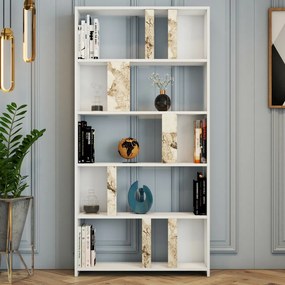 Knižnica Lime White Marble and White