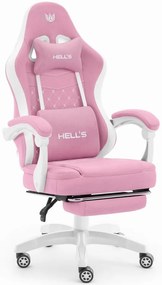 Pohodlná herná a kancelárska stolička HC-1015 s podnožkou - ružová