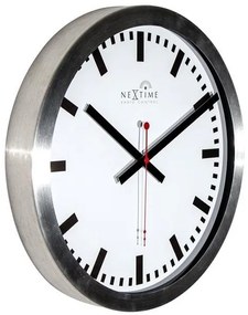 Dizajnové nástenné hodiny riadené signálom DCF Nextime Station Stripe 35cm