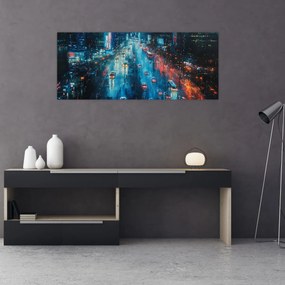 Obraz - Veľkomesto, olejomaľba (120x50 cm)