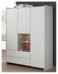 Biela detská šatníková skriňa Vipack Kiddy, 137,8 x 190 cm