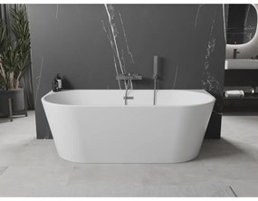 Mexen Oval, voľne stojaca nástenná vaňa 180 x 80 cm, biela, grafitový prepad, 52671808000-66