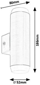 Rabalux CATANIA LED vonkajšie nástenné svietidlo 8938, IP44
