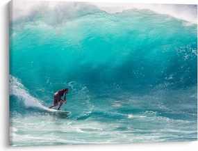 Obraz surferov vo vlnách (70x50 cm)