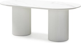 Konferenčný stolík Apulias 120 cm biely/mramor