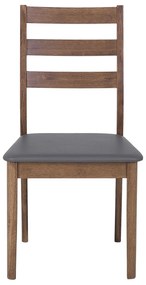 Sada 2 drevených jedálenských stoličiek tmavé drevo/sivá MODESTO Beliani