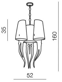 Azzardo AZ0028 - Luster na reťazi DIABLO 6xE14/11W/230V biela