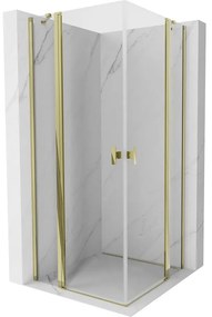 Mexen, Mexen Mist Duo výklopný sprchový kút 115 x 115 cm, transparentný, zlatý - 8A4-115-115-50-00