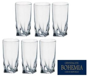 Pohár na vodu 350ml long 6ks sklo QUADRO BOHEMIA KLC
