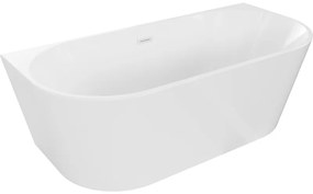 Mexen Oval, voľne stojaca nástenná vaňa 150 x 75 cm, biela, biely prepad, 52671507500-20