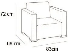 Allibert CALIFORNIA 3 SEATERS hnedá