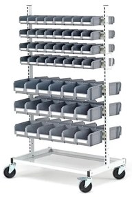 Mobilný stojan na náradie s boxami, 100 plastových boxov