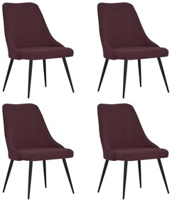 Jedálenské stoličky 4 ks fialové látkové