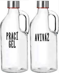 Sklenená fľaša na mlieko / olej / aviváž, s rúčkou a uzáverom so závitom, 1,15 l