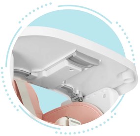 ECOTOYS 3v1 skladacia detská stolička na kŕmenie, ružová