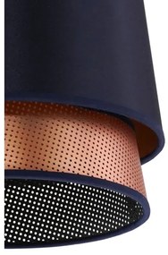 Duolla - Luster na lanku BELL SHINY 1xE27/15W/230V pr. 25 cm modrá/medená