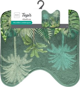 Zelená textilná WC kúpeľňová predložka 45x45 cm Vagabonde – douceur d'intérieur