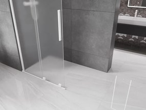 Mexen Velar, sprchová zástena s posuvnými dverami Walk-in 80 x 200 cm, 8mm sklo námraza, biela matná, 871-080-000-33-20