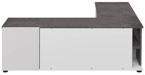 Sivo-biely TV stolík v dekore betónu 130x46 cm Angle – TemaHome