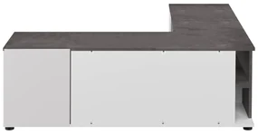Sivo-biely TV stolík v dekore betónu 130x46 cm Angle – TemaHome