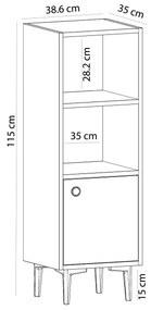 Regál Pububo (dub zafírový + biela) . Vlastná spoľahlivá doprava až k Vám domov. 1094197