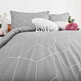 Obliečky bavlnené Alya grey EMI, Štandardný set jednolôžko obsahuje 1x 140x200 + 1x 70x90