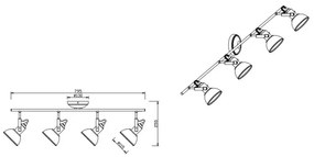 Trio - Bodové svietidlo GINA 4xE14/40W/230V biela