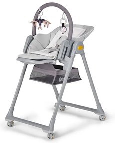 KINDERKRAFT - Detská jedálenská stolička 2v1 LASTREE šedá