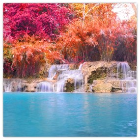 Obraz vodopádu a farebné prírody