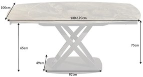 Jedálenský stôl Inceptun 130-190cm tmavomodrý mramorový vzhľad