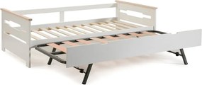 Biela detská posteľ z borovicového dreva s výsuvným lôžkom 90x190 cm Elisa - Marckeric