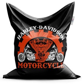 Sablio Sedací vak Harley-Davidson motor Čierne pozadie - 200x140 cm