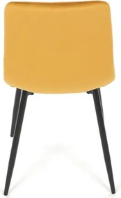 Jedálenská stolička zamatová, žltá CT-281 YEL4
