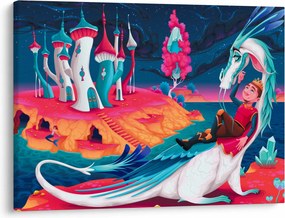 Obraz - Princ a dračia princezná (70x50 cm)