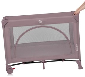 Lionelo - Cestovná postieľka LAURA Ružová (telová)