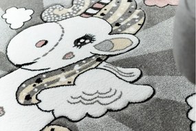 Dywany Łuszczów, Detský kusový koberec Petit Unicorn grey kruh, 160x160 (priemer) kruh, šedá, detská izba